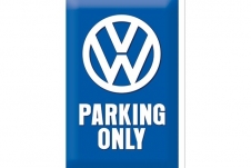 Bord VW parking only blauw 200/300mm